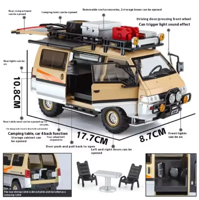 1:24 Mitsubishi Delica Off-Road MPV Metal Alloy Car Model