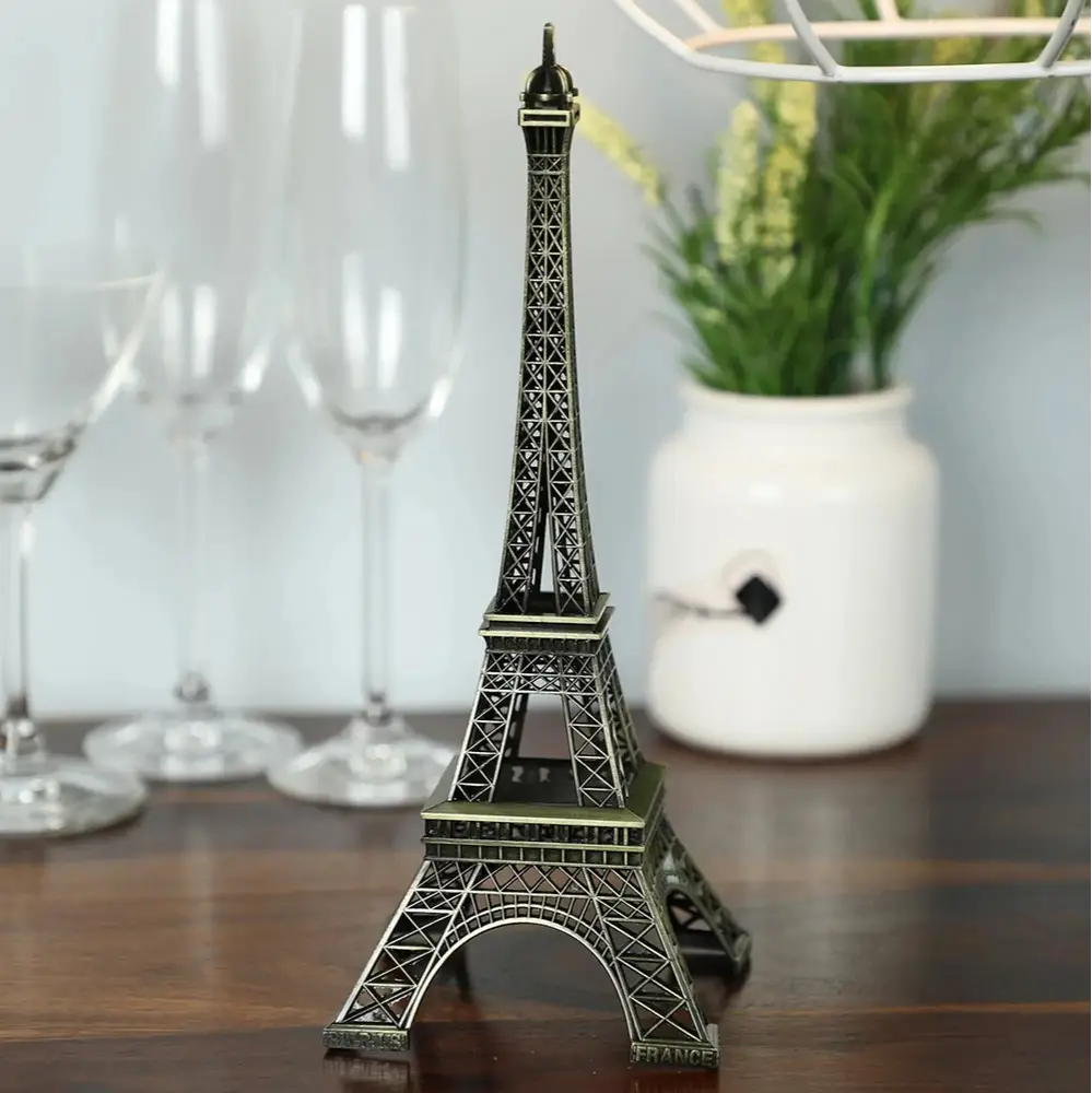 Eiffel Tower Showpiece Metal Eiffel Tower Eiffel Tower Figurine Metal Paris Eiffel Tower Metal Craft Famous  Landmark Building Metal Statue For Gift & Home