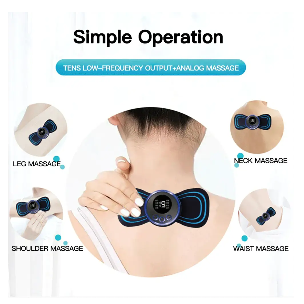 Rechargeable EMS Mini Body Massager Portable and Rechargeable Microcurrent Mini Pain Relief Neck Massager