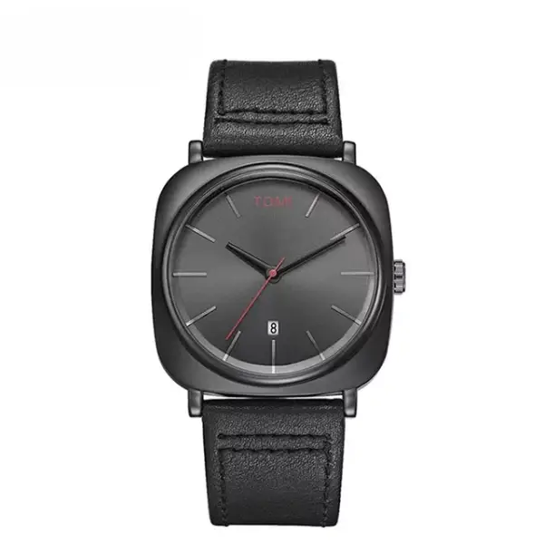 Tomi T-084 Mens Watch Date Quartz Leather Strap MW4774