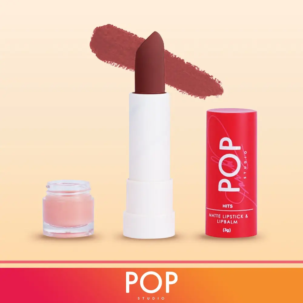 POP STUDIO Lipstick + LipBalm by SARAH GERONIMO- 2in1 - Maroon
