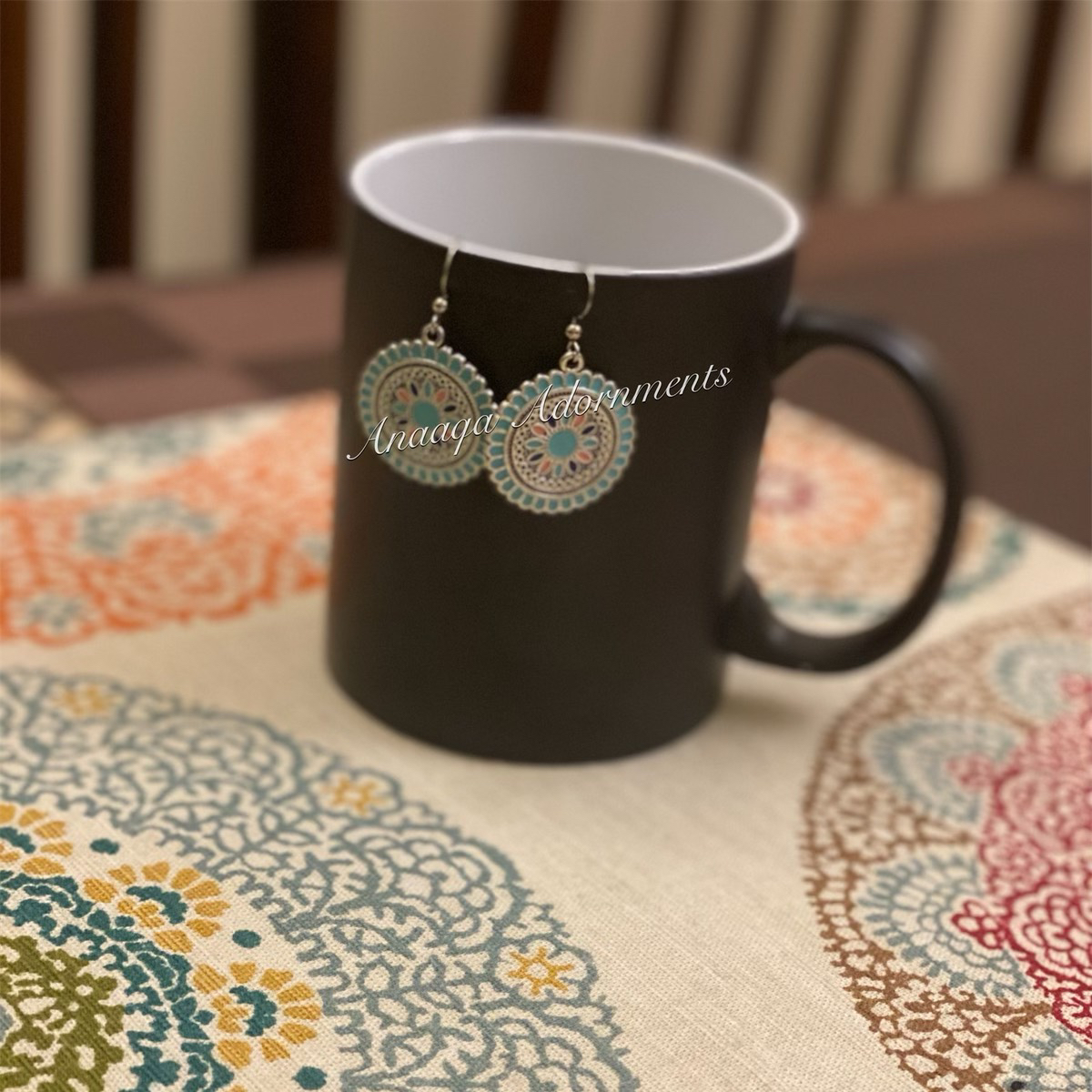 Sunflower Earrings-Blue