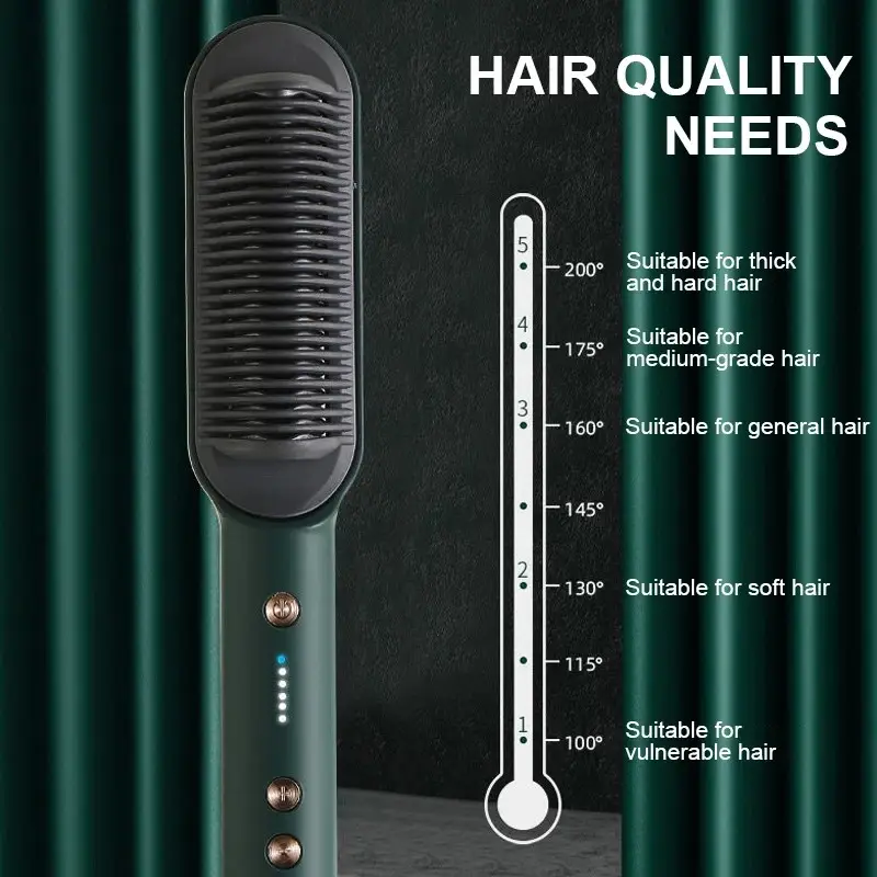 Hair Straightener Heating Comb For Wigs Curling Iron Dual-Use Straightening Brush Multifunctional Hair Curler Styler Tools