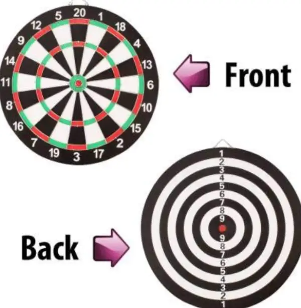 Wooden Dart Board Double Faced 12 INCH for Kids and Adults