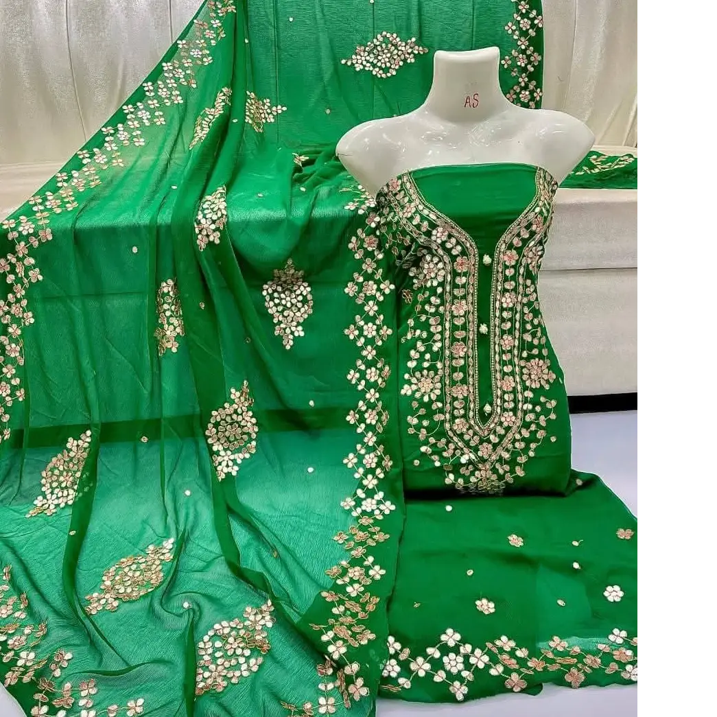  New Arrival  Elegant Hand Embroidered Gotta Jall Suit 