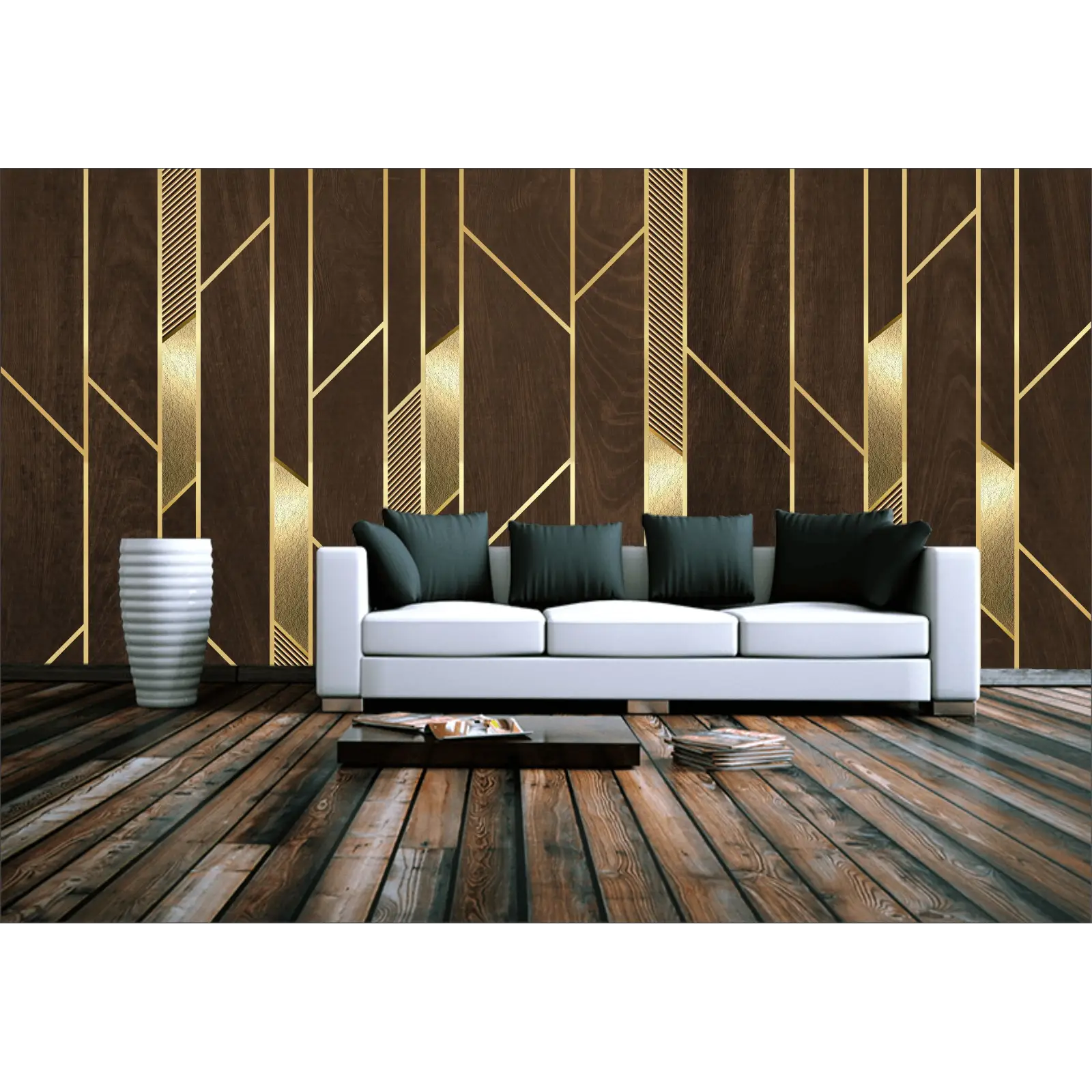 3D flex Brown Paneling style ,for Led wall ,lviving room design , bed wall
