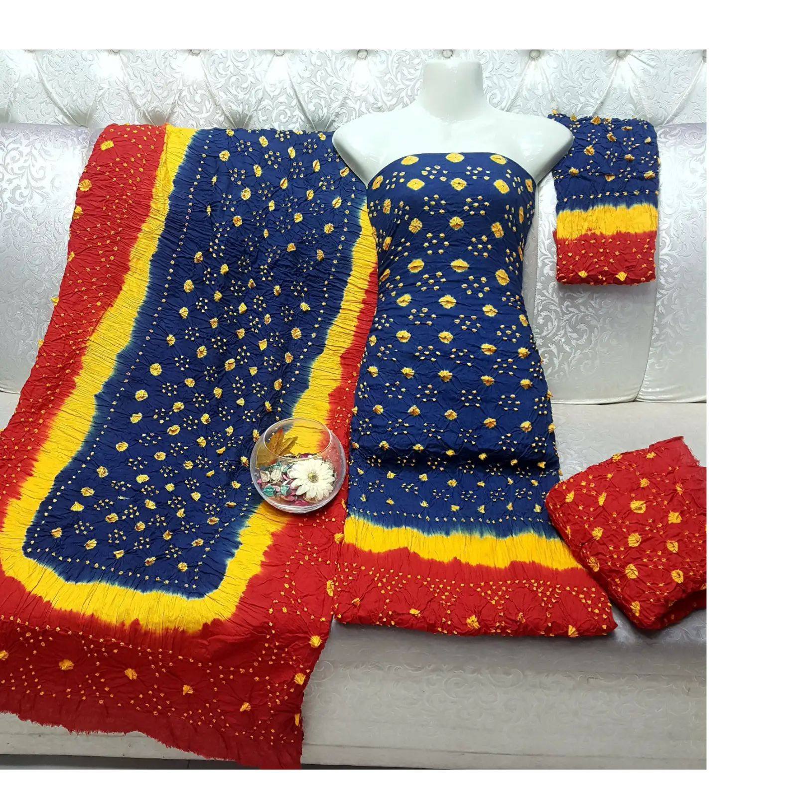 Royal Bahawalpuri Chunri 4PC Lawn Suit  Handcrafted Elegance