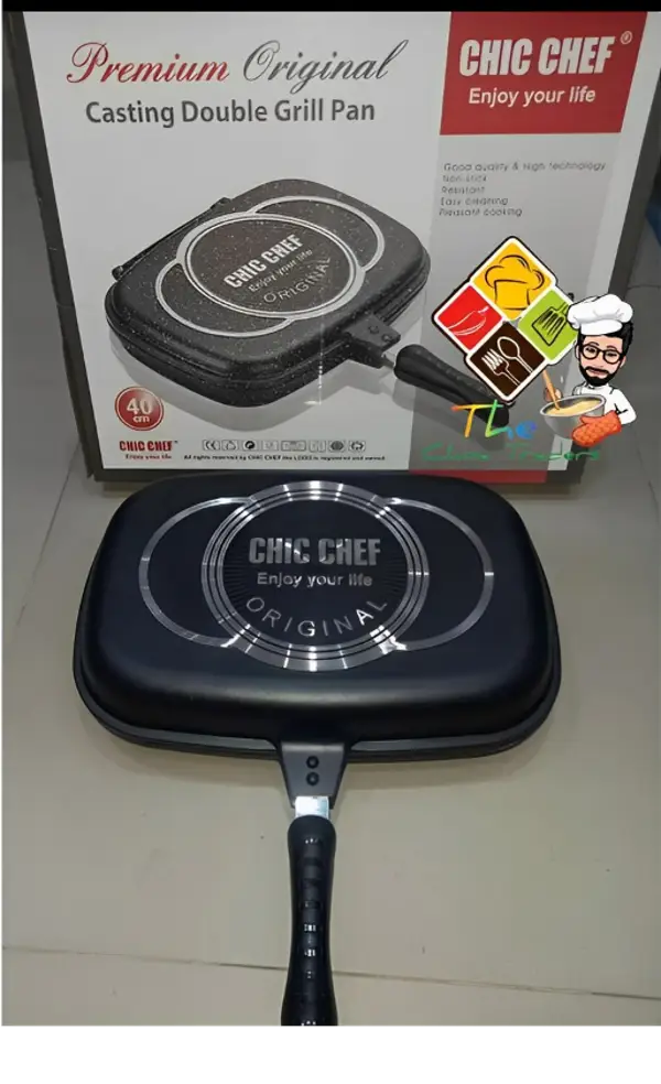 Premium Original Casting 36cm Aluminum Non-Stick Double Grill Pan
