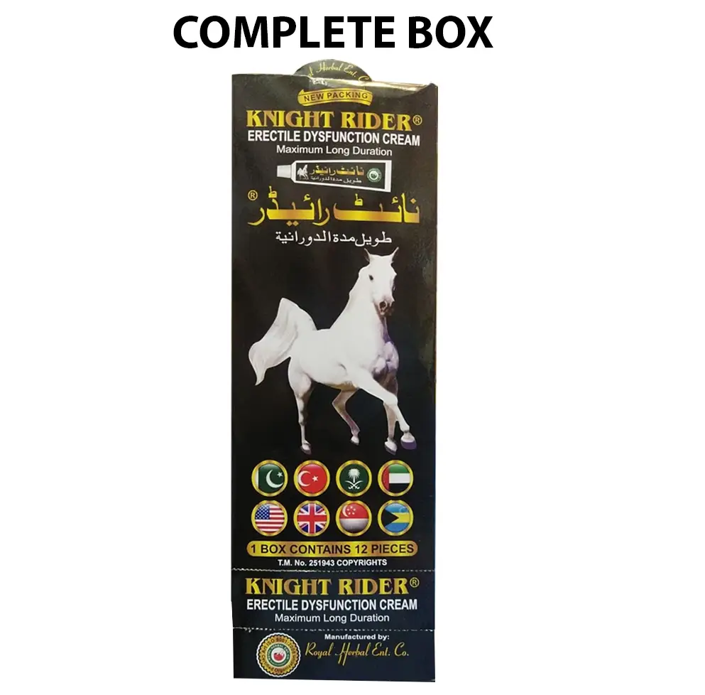 Knight Rider Cream -1 Box - 12 Pcs Erectile Dysfunction Cream