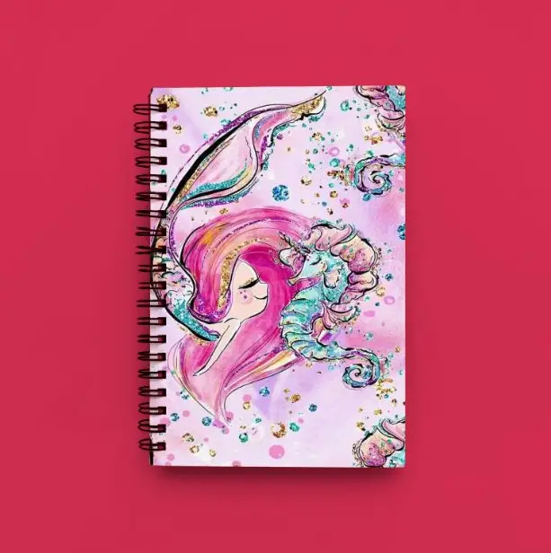 Cute Illustrated Spiral notebook for Girls-A5 size -Printed cover back & front