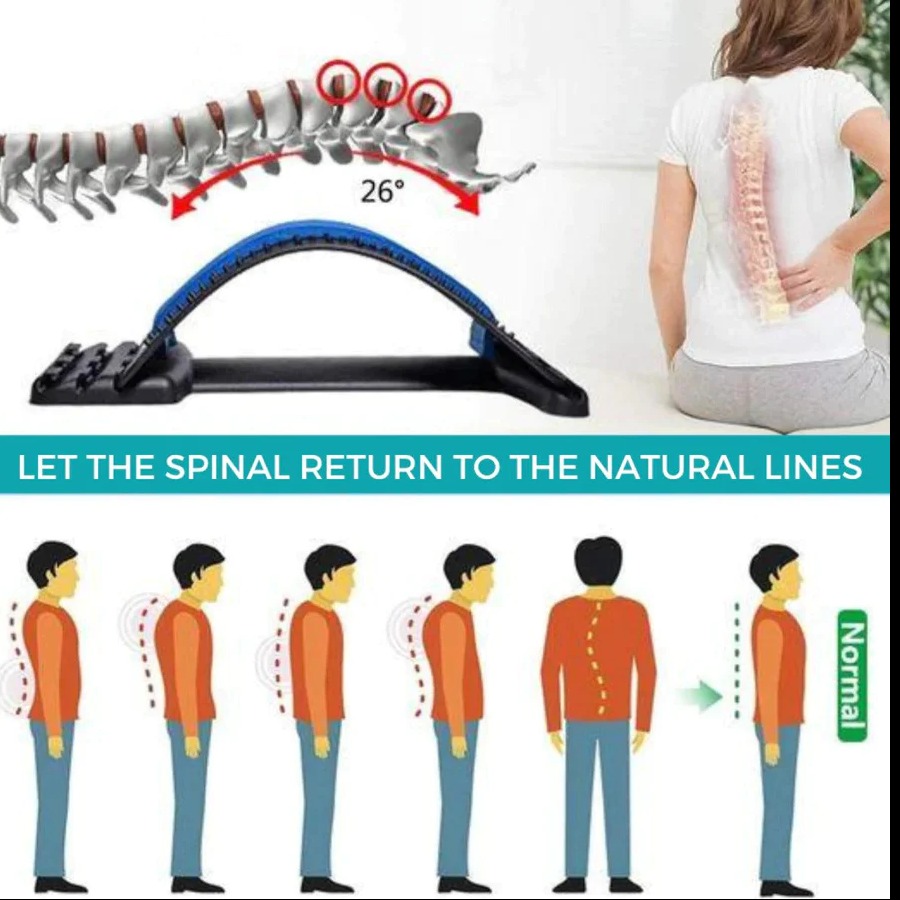 Magic Back Stretcher Lumbar Support Device For Upper And Lower Back Pain Relief