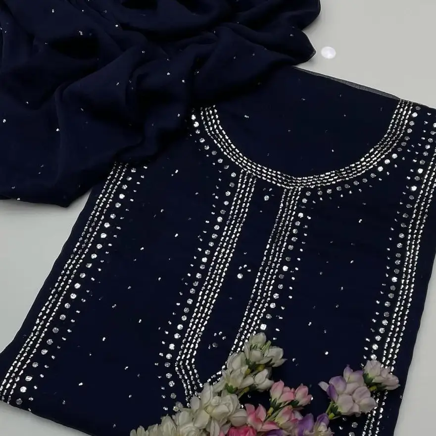 Chiffon Mukash Work Dress (2PC)