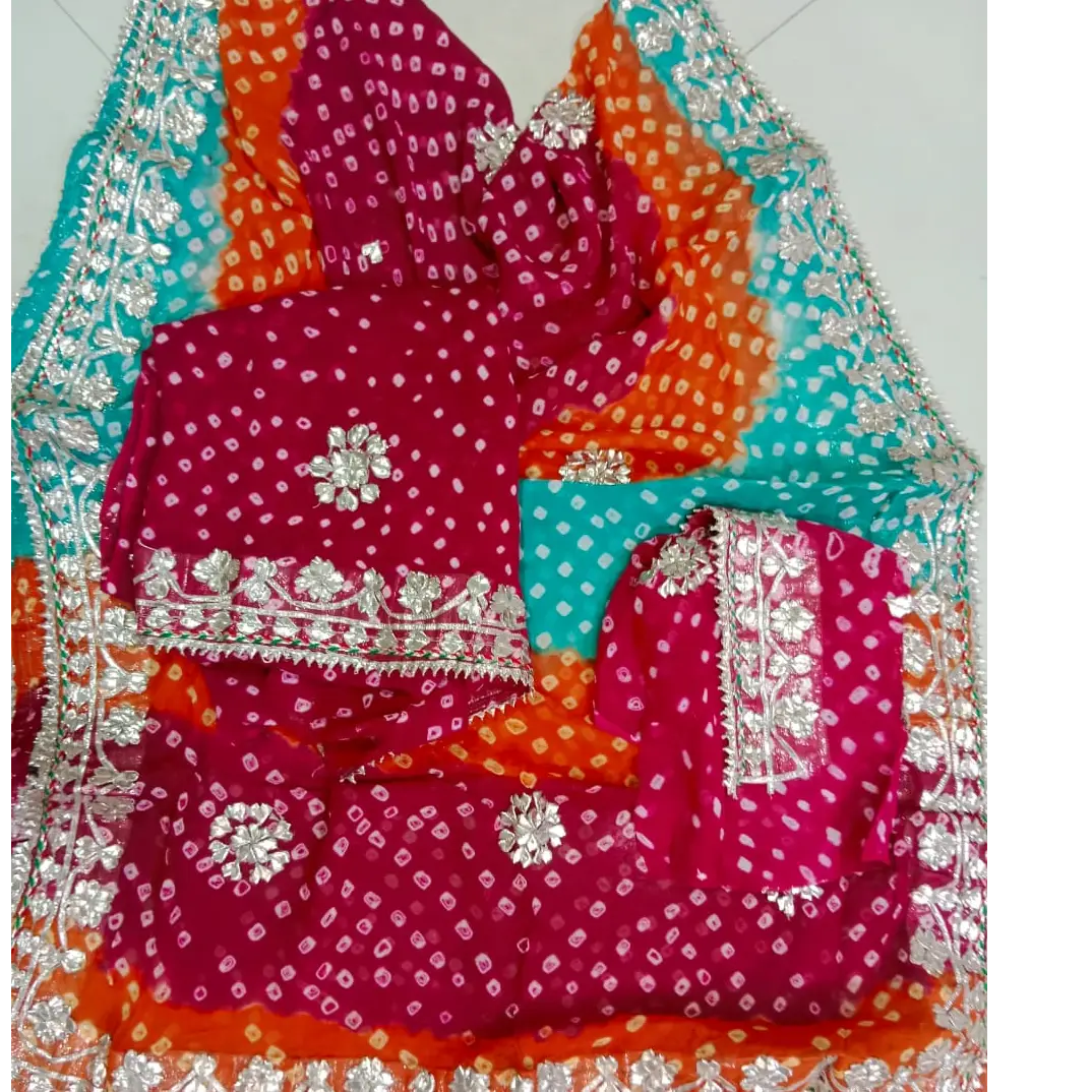 Chunri LCD Gotta 2PC Suit  Pure PK Karinkal Chiffon | Royal Festive Edition