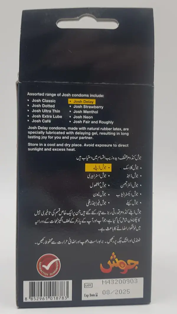 Josh Delay  Condoms - 36 Condom Pack (12 x 3s)