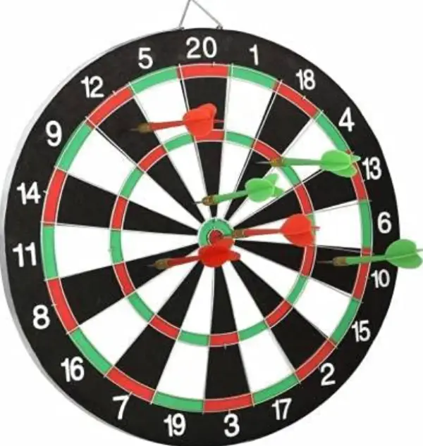 Wooden Dart Board Double Faced 12 INCH for Kids and Adults