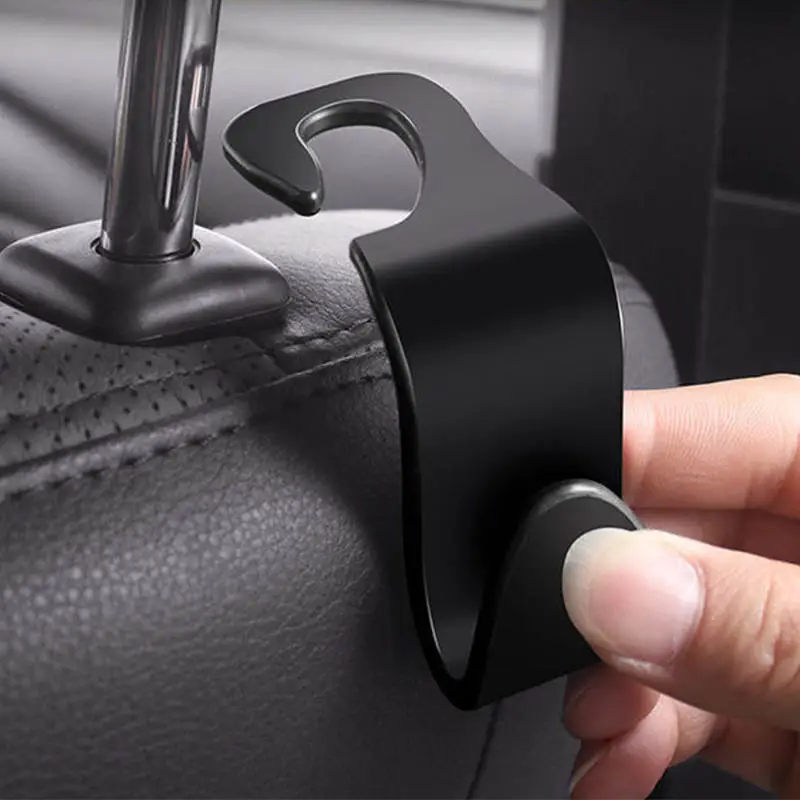 2 PCS Universal ABS Plastic Car Seat Back Hook Car Accessories Interior Portable Hanger Holder Storage for Car Bag Purse Cloth Hanging