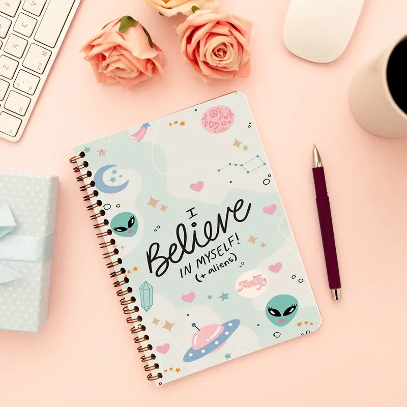 Cute Illustrated Spiral notebook for Girls-A5 size -Printed cover back & front