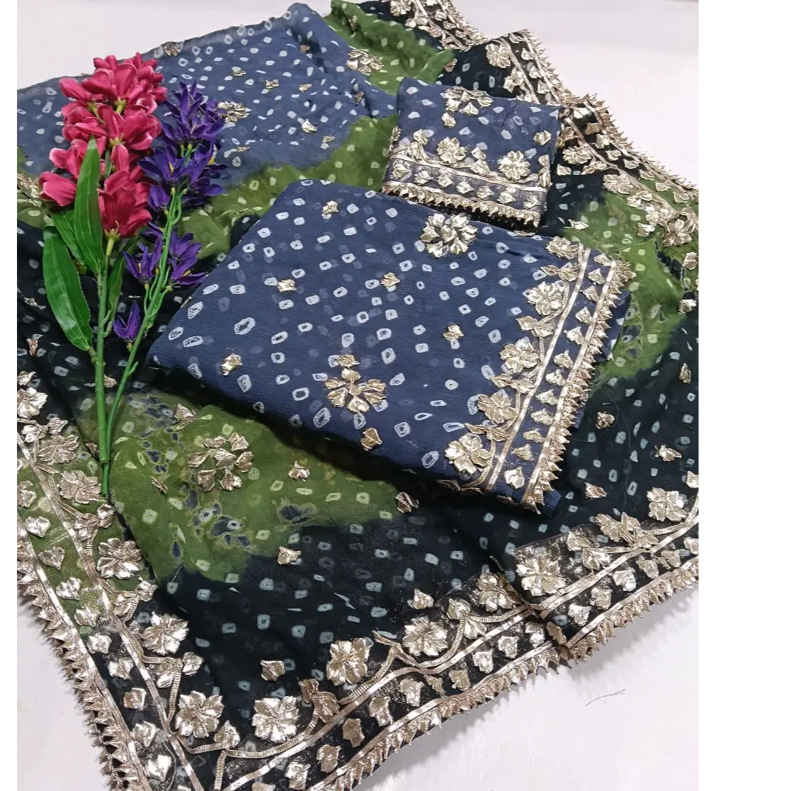 Chunri LCD Gotta 2PC Suit  Pure PK Karinkal Chiffon | Royal Festive Edition