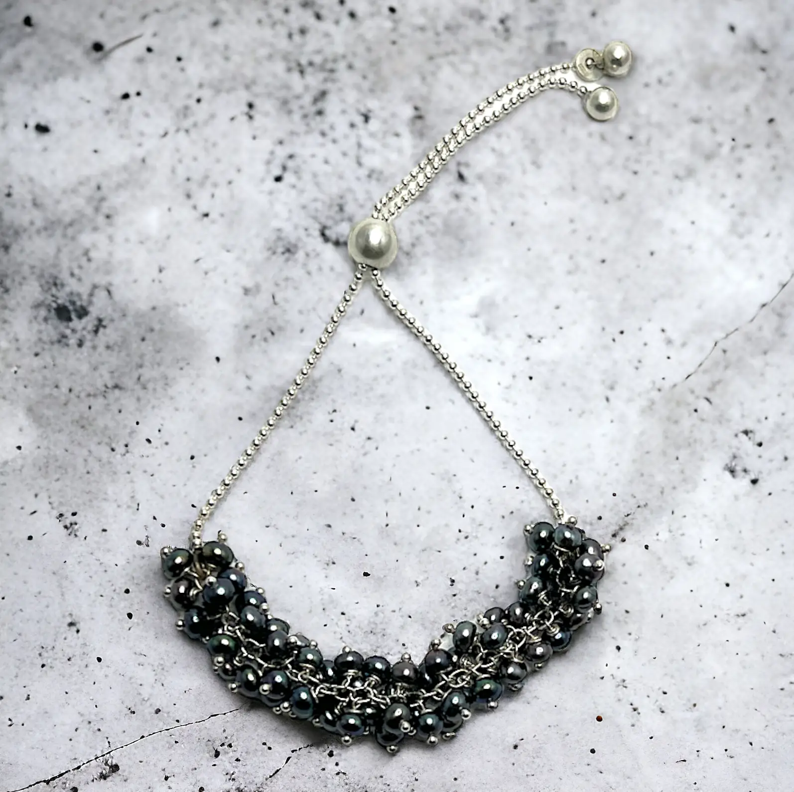 BLACK PEARL BOLO BRACELET