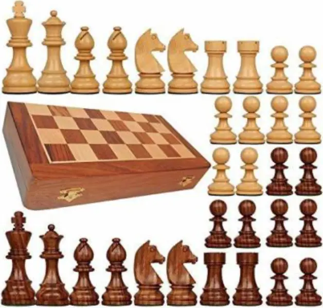 Foldable Wooden Chess Game Board Set
