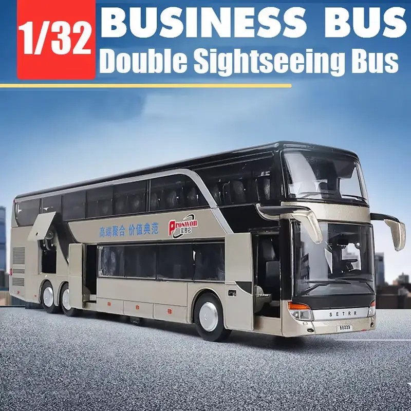 1:30 Scale High simulation Alloy Toys Double Sightseeing Bus Mode