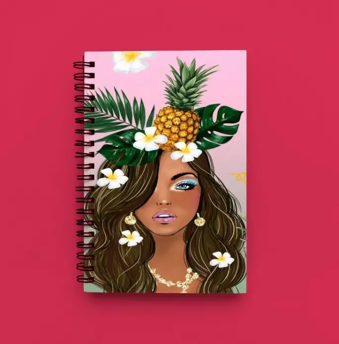 Cute Illustrated Spiral notebook for Girls-A5 size -Printed cover back & front