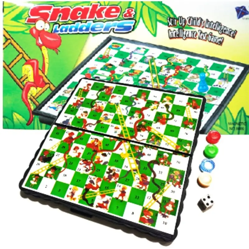 Foldable Mini Snake And Ladder Plastic Light Weight Board Game