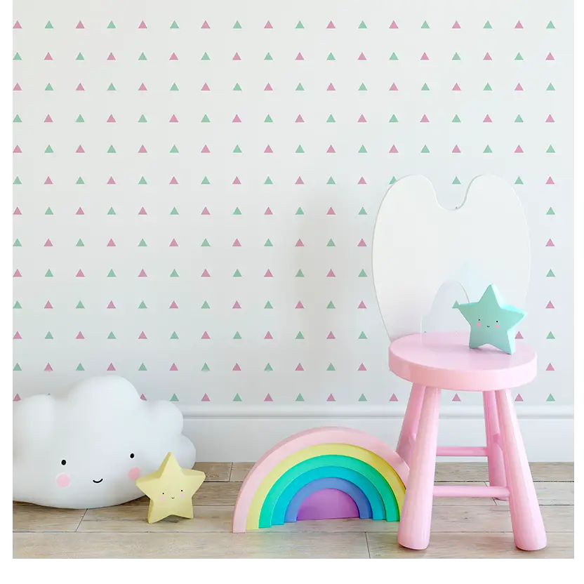 Baby Boy Room Triangles Wall Stickers Simple Shape for Children Room Art Decorative Sticker Kids Nursery Wall Decals Home Decor
