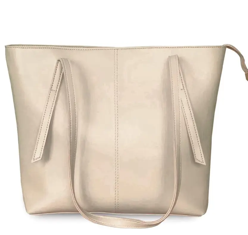 Womens PU Leather Plain TOTE Hand Bag