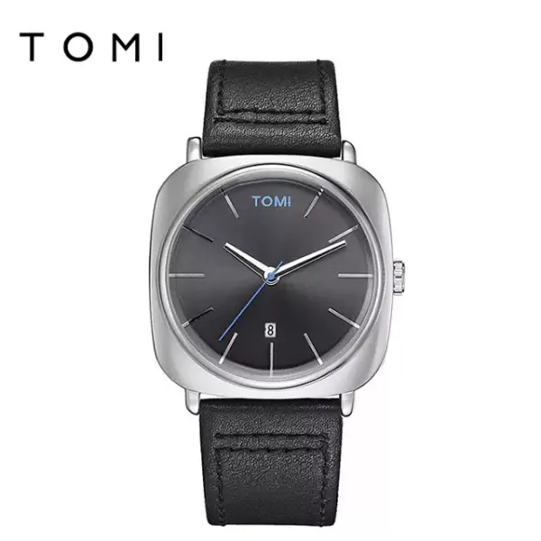 Tomi T-084 Mens Watch Date Quartz Leather Strap MW4774