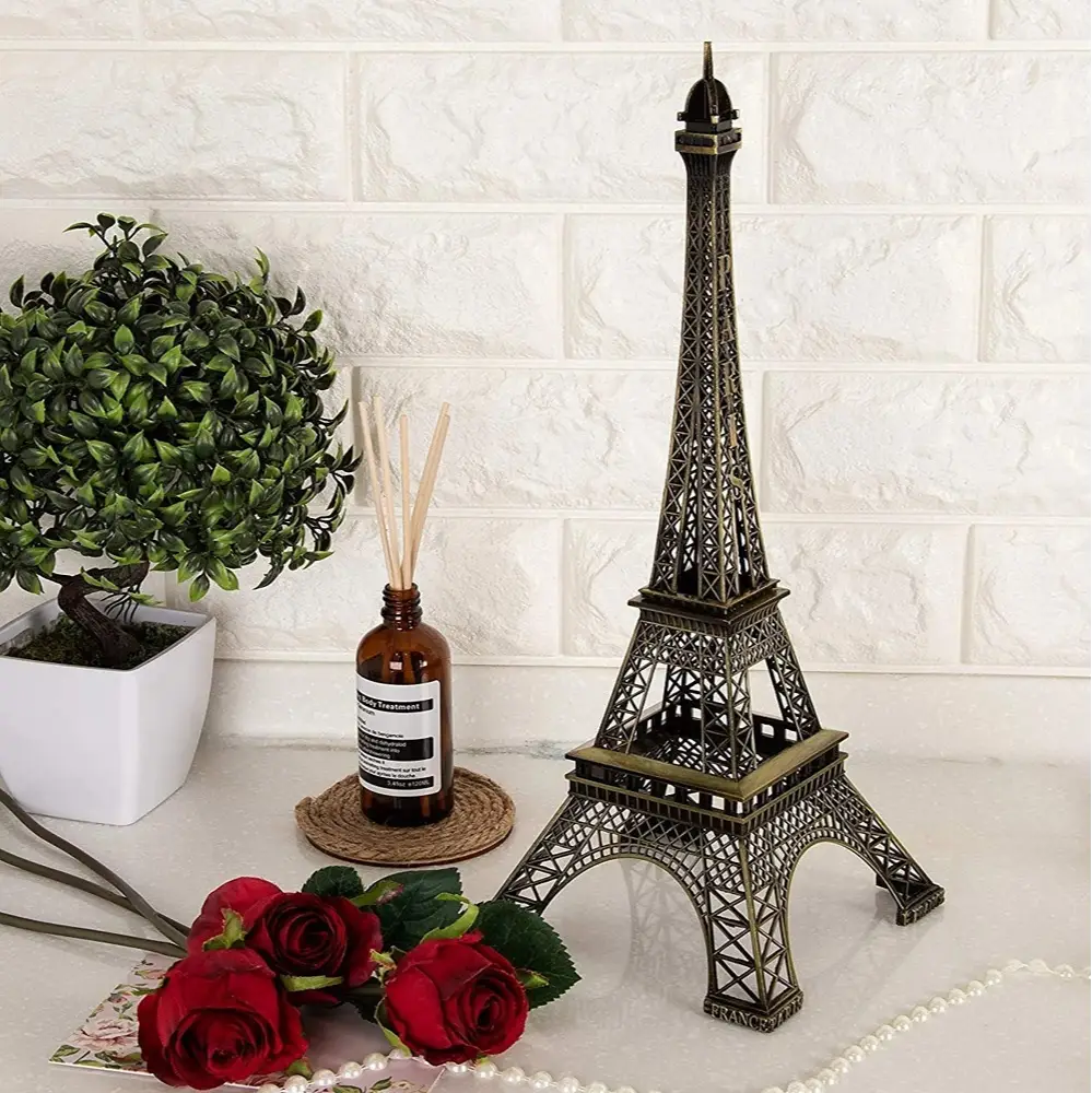 Eiffel Tower Showpiece Metal Eiffel Tower Eiffel Tower Figurine Metal Paris Eiffel Tower Metal Craft Famous  Landmark Building Metal Statue For Gift & Home
